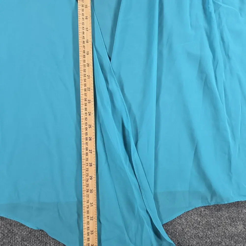 Roaman's Women 40W Turquoise 2 Piece Dress Duster Sequin Embroidered Plus Size